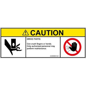 PL警告表示ラベル(ANSI準拠)│機械的な危険：押しつぶし(手/指)│英語(マルチシンボルマーク) SCREENクリエイティブコミュニケーションズ
