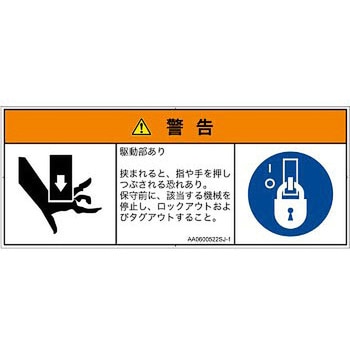 PL警告表示ラベル(ANSI準拠)│機械的な危険：押しつぶし(手/指)│日本語(マルチシンボルマーク) SCREENクリエイティブコミュニケーションズ