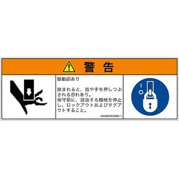 PL警告表示ラベル(ANSI準拠)│機械的な危険：押しつぶし(手/指)│日本語(マルチシンボルマーク) SCREENクリエイティブコミュニケーションズ