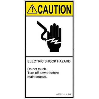 PL警告表示ラベル(ANSI準拠)│電気的な危険：感電│英語(タテ) SCREENクリエイティブコミュニケーションズ