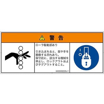 PL警告表示ラベル(ANSI準拠)│機械的な危険：駆動部(ローラ)│日本語(マルチシンボルマーク) - SCREENクリエイティブコミュニケーションズ