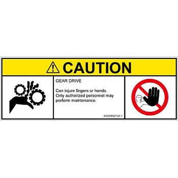 PL警告表示ラベル(ANSI準拠)│機械的な危険：駆動部(ギア)│英語(マルチシンボルマーク) SCREENクリエイティブコミュニケーションズ