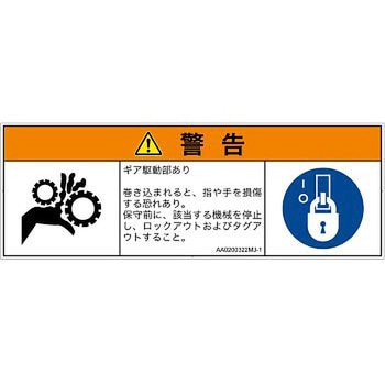 PL警告表示ラベル(ANSI準拠)│機械的な危険：駆動部(ギア)│日本語(マルチシンボルマーク) SCREENクリエイティブコミュニケーションズ