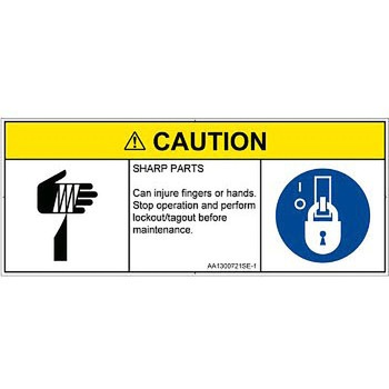 PL警告表示ラベル(ANSI準拠)│機械的な危険：鋭利物│英語(マルチシンボルマーク) SCREENクリエイティブコミュニケーションズ