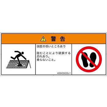 PL警告表示ラベル(ANSI準拠)│人間工学による危険：強度の弱い屋根│日本語(マルチシンボルマーク) SCREENクリエイティブコミュニケーションズ