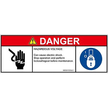 PL警告表示ラベル(ANSI準拠)│電気的な危険：感電│英語(マルチシンボルマーク) SCREENクリエイティブコミュニケーションズ