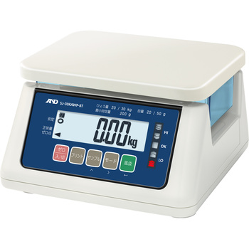 検定付き コンパレータライト付き防塵防水はかり  ワイヤレス通信モデル SJ-AWP-BTシリーズ A&D