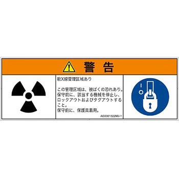 PL警告表示ラベル(ANSI準拠)│放射から生じる危険：放射性物質/電離放射線│日本語(マルチシンボルマーク) SCREENクリエイティブコミュニケーションズ