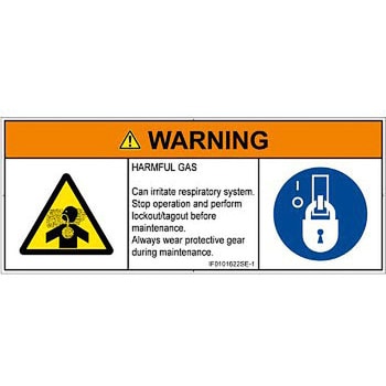 PL警告表示ラベル(ISO/SEMI準拠)│ガス・薬液などの危険：有毒ガス/窒息│英語(マルチシンボルマーク) SCREENクリエイティブコミュニケーションズ