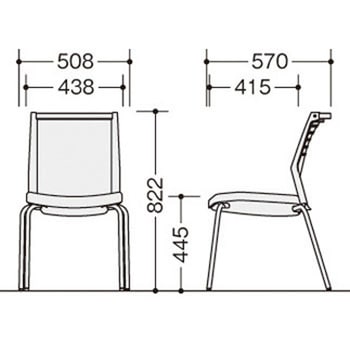 ミーティングチェアー(肘無) E290型 オセディア ナイキ