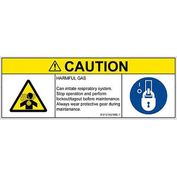 PL警告表示ラベル(ISO/SEMI準拠)│ガス・薬液などの危険：有毒ガス/窒息│英語(マルチシンボルマーク) SCREENクリエイティブコミュニケーションズ