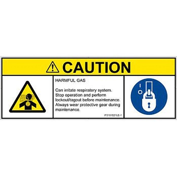 PL警告表示ラベル(ISO/SEMI準拠)│ガス・薬液などの危険：有毒ガス/窒息│英語(マルチシンボルマーク) SCREENクリエイティブコミュニケーションズ