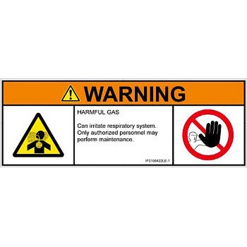 PL警告表示ラベル(ISO/SEMI準拠)│ガス・薬液などの危険：有毒ガス/窒息│英語(マルチシンボルマーク) SCREENクリエイティブコミュニケーションズ