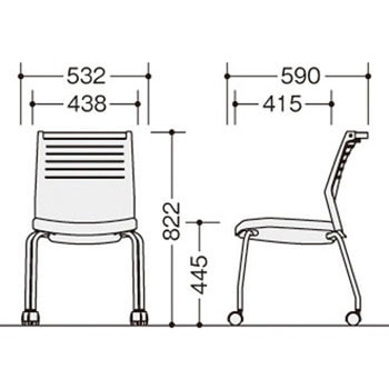 ミーティングチェアー(肘無) E290型 オセディア ナイキ