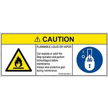 PL警告表示ラベル(ISO/SEMI準拠)│ガス・薬液などの危険：可燃性物質│英語(マルチシンボルマーク) - SCREENクリエイティブコミュニケーションズ