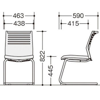 ミーティングチェアー(肘無) E290型 オセディア ナイキ