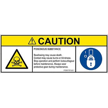 PL警告表示ラベル(ISO/SEMI準拠)│ガス・薬液などの危険：有毒物質│英語(マルチシンボルマーク) SCREENクリエイティブコミュニケーションズ