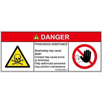 PL警告表示ラベル(ISO/SEMI準拠)│ガス・薬液などの危険：有毒物質│英語(マルチシンボルマーク) SCREENクリエイティブコミュニケーションズ