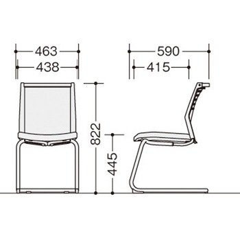 ミーティングチェアー(肘無) E290型 オセディア ナイキ