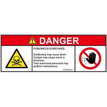 PL警告表示ラベル(ISO/SEMI準拠)│ガス・薬液などの危険：有毒物質│英語(マルチシンボルマーク) SCREENクリエイティブコミュニケーションズ