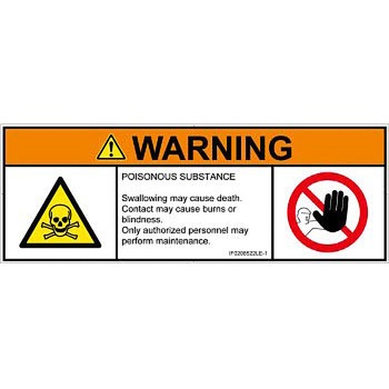 PL警告表示ラベル(ISO/SEMI準拠)│ガス・薬液などの危険：有毒物質│英語(マルチシンボルマーク) SCREENクリエイティブコミュニケーションズ
