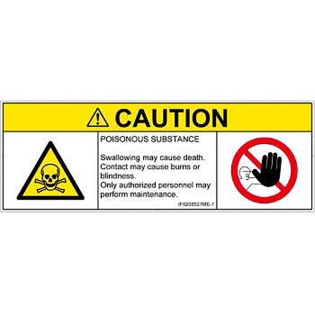 PL警告表示ラベル(ISO/SEMI準拠)│ガス・薬液などの危険：有毒物質│英語(マルチシンボルマーク) SCREENクリエイティブコミュニケーションズ