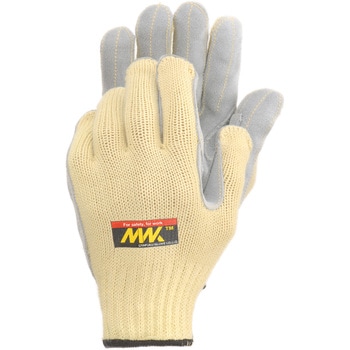 MWK-916 耐切創手袋 7G 牛床革張り おたふく手袋 サイズL 1双 MWK-916