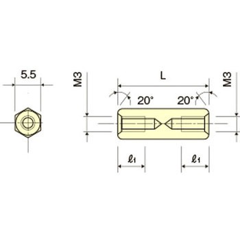 黄銅 スペーサー(六角) / ASB-ERoHS2対応品 廣杉計器