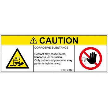 PL警告表示ラベル(ISO/SEMI準拠)│ガス・薬液などの危険：腐食性物質│英語(マルチシンボルマーク) SCREENクリエイティブコミュニケーションズ