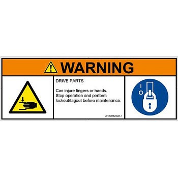 PL警告表示ラベル(ISO/SEMI準拠)│機械的な危険：はさまれ(手/指)│英語(マルチシンボルマーク) SCREENクリエイティブコミュニケーションズ