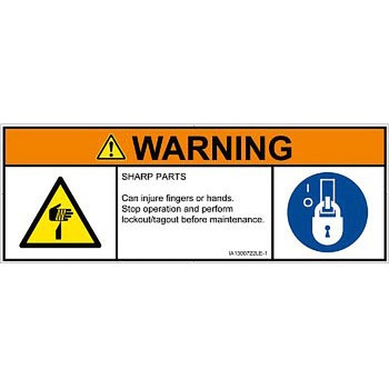 PL警告表示ラベル(ISO/SEMI準拠)│機械的な危険：鋭利物│英語(マルチシンボルマーク) SCREENクリエイティブコミュニケーションズ