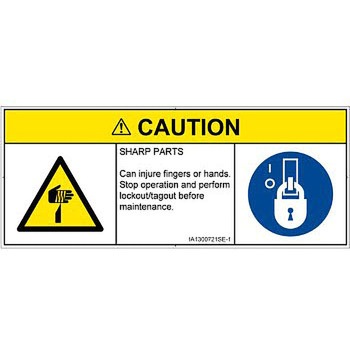 PL警告表示ラベル(ISO/SEMI準拠)│機械的な危険：鋭利物│英語(マルチシンボルマーク) SCREENクリエイティブコミュニケーションズ