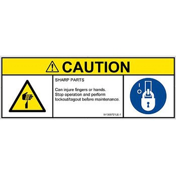 PL警告表示ラベル(ISO/SEMI準拠)│機械的な危険：鋭利物│英語(マルチシンボルマーク) SCREENクリエイティブコミュニケーションズ