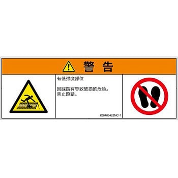 PL警告表示ラベル(ISO/SEMI準拠)│人間工学による危険：強度の弱い屋根│簡体字(マルチシンボルマーク) SCREENクリエイティブコミュニケーションズ