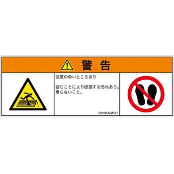 PL警告表示ラベル(ISO/SEMI準拠)│人間工学による危険：強度の弱い屋根│日本語(マルチシンボルマーク) SCREENクリエイティブコミュニケーションズ