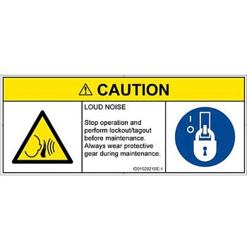 PL警告表示ラベル(ISO/SEMI準拠)│騒音による危険：突然の騒音│英語(マルチシンボルマーク) SCREENクリエイティブコミュニケーションズ