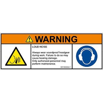 PL警告表示ラベル(ISO/SEMI準拠)│騒音による危険：突然の騒音│英語(マルチシンボルマーク) SCREENクリエイティブコミュニケーションズ