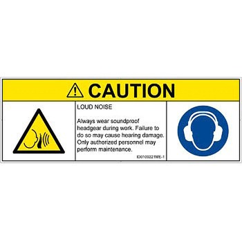 PL警告表示ラベル(ISO/SEMI準拠)│騒音による危険：突然の騒音│英語(マルチシンボルマーク) SCREENクリエイティブコミュニケーションズ