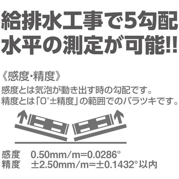 コンパクトスロープレベル カラー気泡管 アックスブレーン