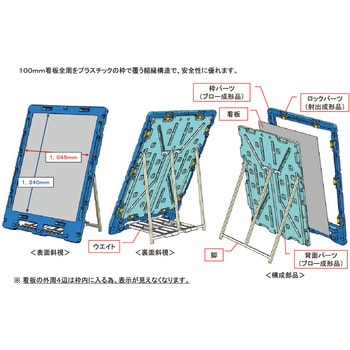 ブロー製看板枠 H1400×W1100もたせ付 三甲(サンコー)