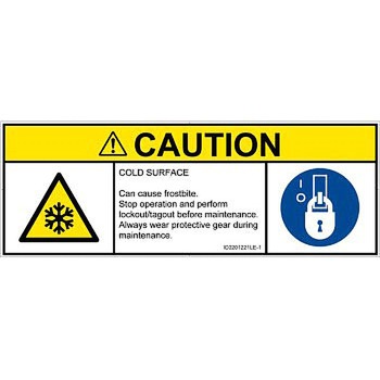 PL警告表示ラベル(ISO/SEMI準拠)│熱的な危険：低温/凍結│英語(マルチシンボルマーク) SCREENクリエイティブコミュニケーションズ