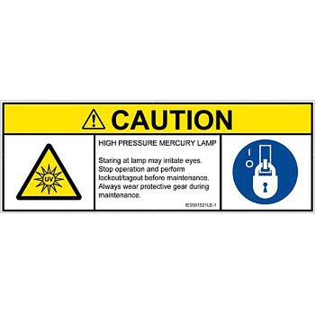 PL警告表示ラベル(ISO/SEMI準拠)│放射から生じる危険：紫外線│英語(マルチシンボルマーク) SCREENクリエイティブコミュニケーションズ