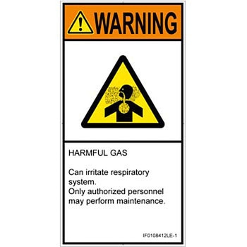 PL警告表示ラベル(ISO/SEMI準拠)│ガス・薬液などの危険：有毒ガス/窒息│英語(タテ) SCREENクリエイティブコミュニケーションズ