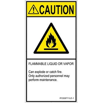 PL警告表示ラベル(ISO/SEMI準拠)│ガス・薬液などの危険：可燃性物質│英語(タテ) SCREENクリエイティブコミュニケーションズ