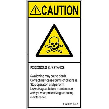 PL警告表示ラベル(ISO/SEMI準拠)│ガス・薬液などの危険：有毒物質│英語(タテ) SCREENクリエイティブコミュニケーションズ
