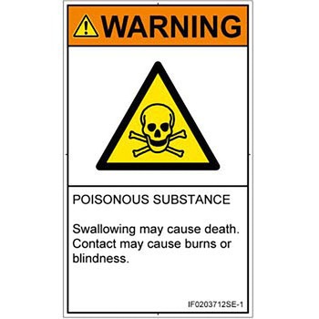 PL警告表示ラベル(ISO/SEMI準拠)│ガス・薬液などの危険：有毒物質│英語(タテ) SCREENクリエイティブコミュニケーションズ