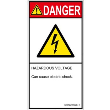 PL警告表示ラベル(ISO/SEMI準拠)│電気的な危険：感電│英語(タテ) SCREENクリエイティブコミュニケーションズ