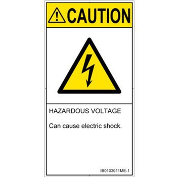 PL警告表示ラベル(ISO/SEMI準拠)│電気的な危険：感電│英語(タテ) SCREENクリエイティブコミュニケーションズ