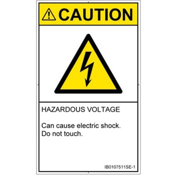 PL警告表示ラベル(ISO/SEMI準拠)│電気的な危険：感電│英語(タテ) SCREENクリエイティブコミュニケーションズ