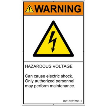 PL警告表示ラベル(ISO/SEMI準拠)│電気的な危険：感電│英語(タテ) SCREENクリエイティブコミュニケーションズ